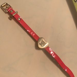 JUICY COUTURE PINK LEATHER BRACELET  HEART CHARM